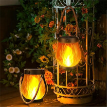 Flame Solar Lantern Magical Dancing Flames Outdoor Lights Solar Torch Lights Flickering Flames Hanging Waterproof Light