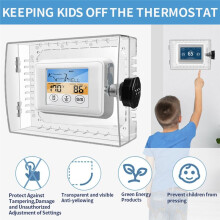 Termostato con Cerradura de Contraseña, Tapa Transparente, Termostato con Cerradura de Contraseña, Caja de Seguridad para el Hogar.