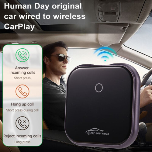 2 in 1 Wireless CarPlay Android Auto Adapter, Convert Wired to Wireless Dongle