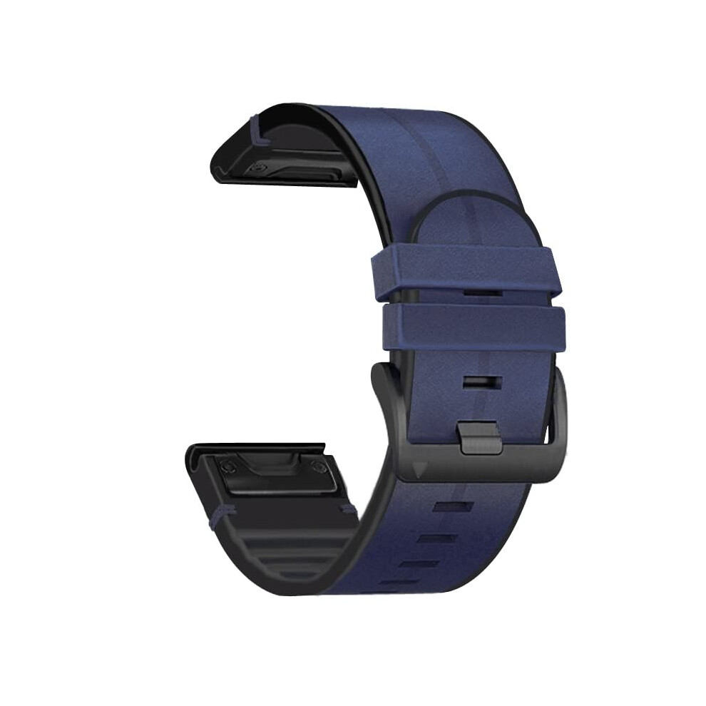 22Mm Silicone Leather Quick Release Watch Band For Garmin Fenix 5 6 7 Forerunner 935 9073542682363