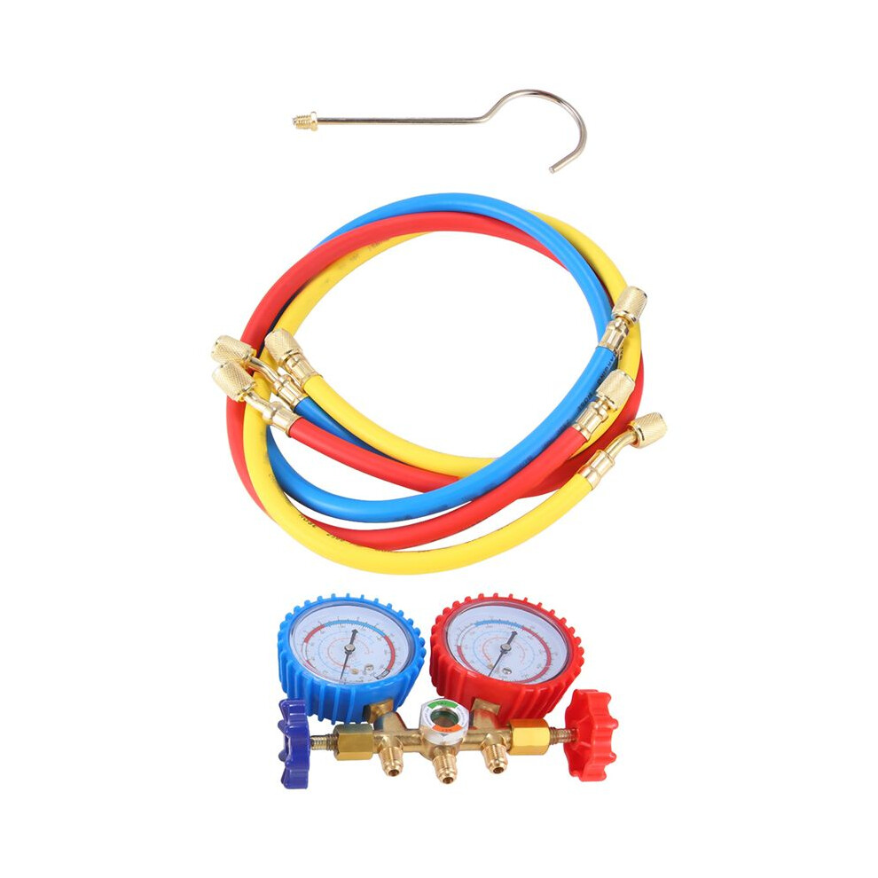 Manifold Gauge Set, 3 Way Ac Diagnostic Manifold Gauge Set For R410a/R22/R134a/R404a Refrigerant,Automotive Ac Manifold 4713004692718