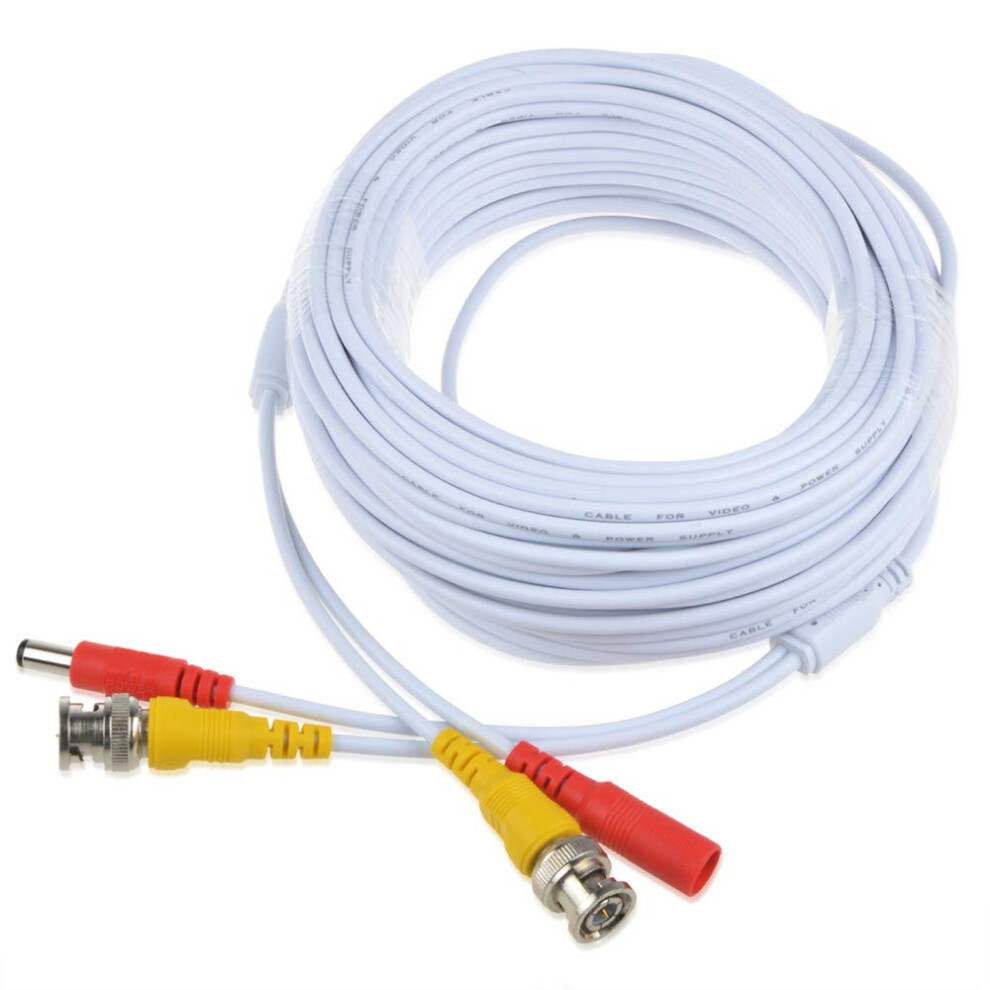 50Ft Bnc Video Power Siamese Cable For Cctv Camera Dvr Analog Ahd Cvi Systems White 9174973168799