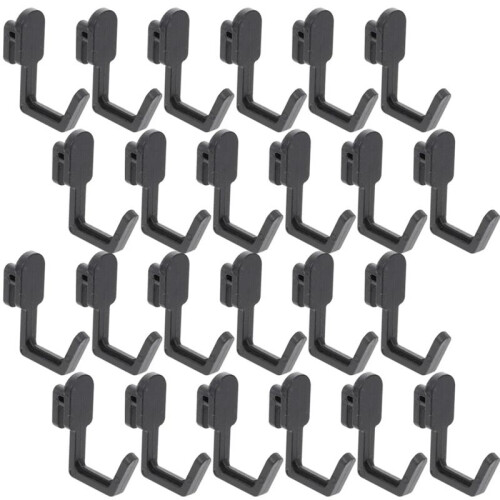 24Pcs Pegboard Hooks J Shape Pegboard Hook Peg Board Tool Organizer Accessories, Black