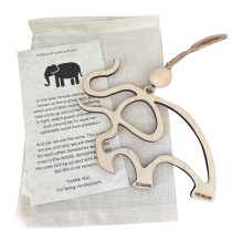 Freundschafts-Elefant-Ornament, Elefanten-Ornament Aus Holz mit Geschichtenkarte, Freundschaftsgeschenk, Elefanten-Ornament für Freunde