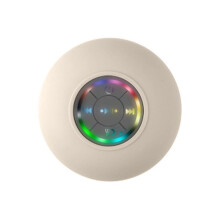 -HöGtalare VattentäT Badrumsljud TråDlöSa DuschhöGtalare RGB-Ljus -SugkoppshöGtalare, Vit