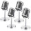 4Pcs Retro Microphone Props Model Vintage Microphone Antique Microphone Toy Microphone Stage Table Decor,Silver 1