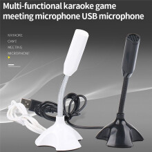USB Laptop Microphone Voice Mic High Sensitivity  Studio Speech Mic Stand with Holder Gaming Conference for PC,Black