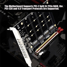 4 Port M.2 NVMe SSD To PCIE X16M Key Hard Drive Converter Reader Expansion Card, 4 X 32Gbps Transfer Speed