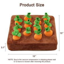 Interactive Dog Toys,Carrot Snuffle Mat for Dogs Plush Puzzle Toys 2 in 1 Nosework Feed Games for Pet Stress Relief