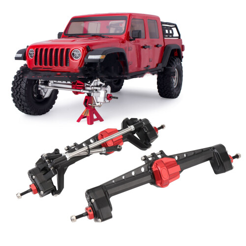 Portalachse SCX10 III Alu schwarz rot 2