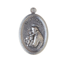 Saint Anthony Medal Pray for Us Oxidized Catholic Religious Pendant 50 Pack Bulk Value