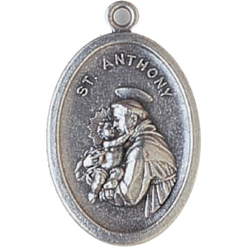 Saint Anthony Medal Pray for Us Oxidized Catholic Religious Pendant 50 Pack Bulk Value 1