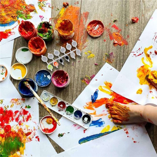 5 Strips 30 Pots Empty Paint Strips Paint Cup Pots, 10Ml/ 0.35Oz  Paint Pot Strips Clear Plastic Storage Containers 2