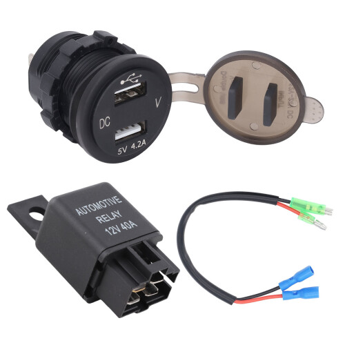 650 Schwarz Dual-USB-Ladegerät-Relais DC12V 2014-2020 1