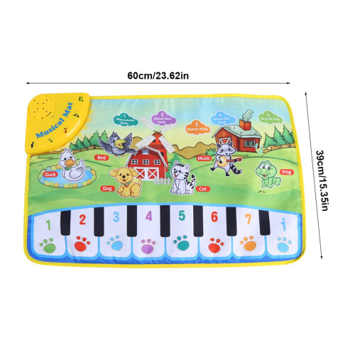 Interactive Music Mat for Kids, TouchActivated Educational Piano Play Mat, Foldable Learning Toy 1