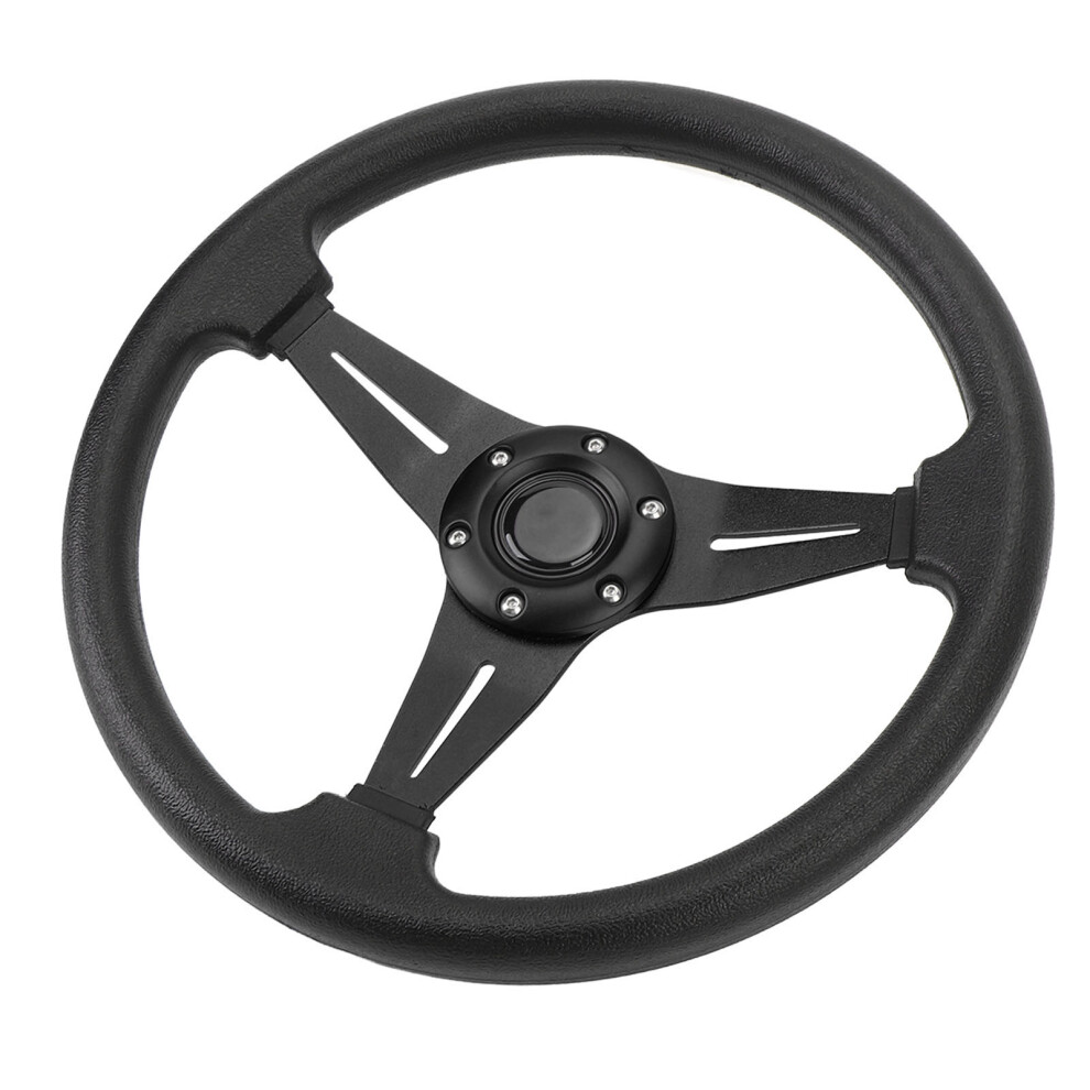 Racing Style Steering Wheel 14In Universal Black 6901384039225