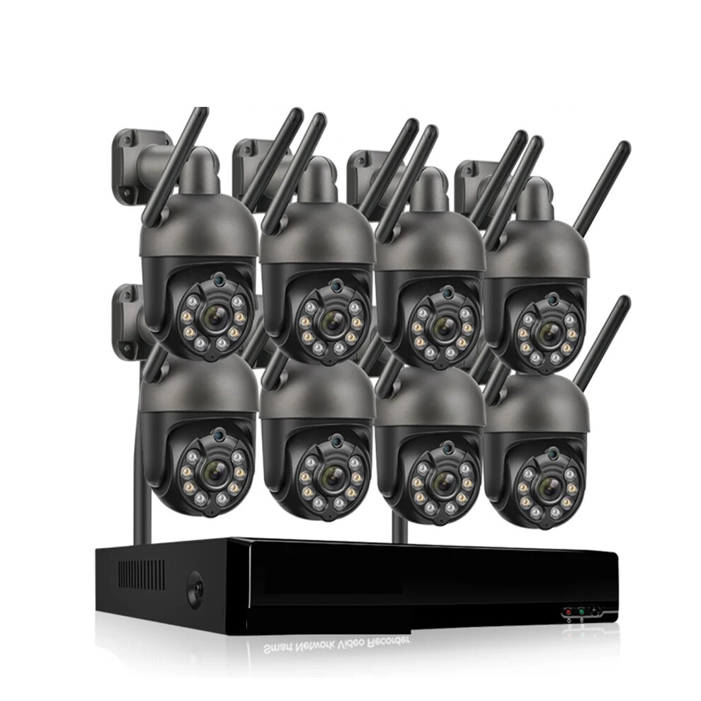 Wireless Ptz Security Camera System 3Mp Ip Cctv Kit With Two Way Audio Human Auto Tracking 8Ch Nvr 9053599543695