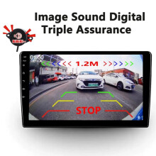 HD Car Rear View Camera 2 in 1 Parking Detector Sensor HD Night Vision Golden Lens Reverse Camera with Sound