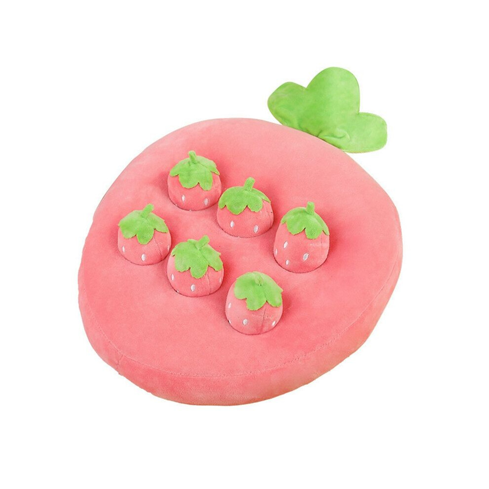 Strawberry Plush Toys Cartoon Happy Fruit Park Pillow Picking Strawberry Dolls 32X32cm 4711663719548