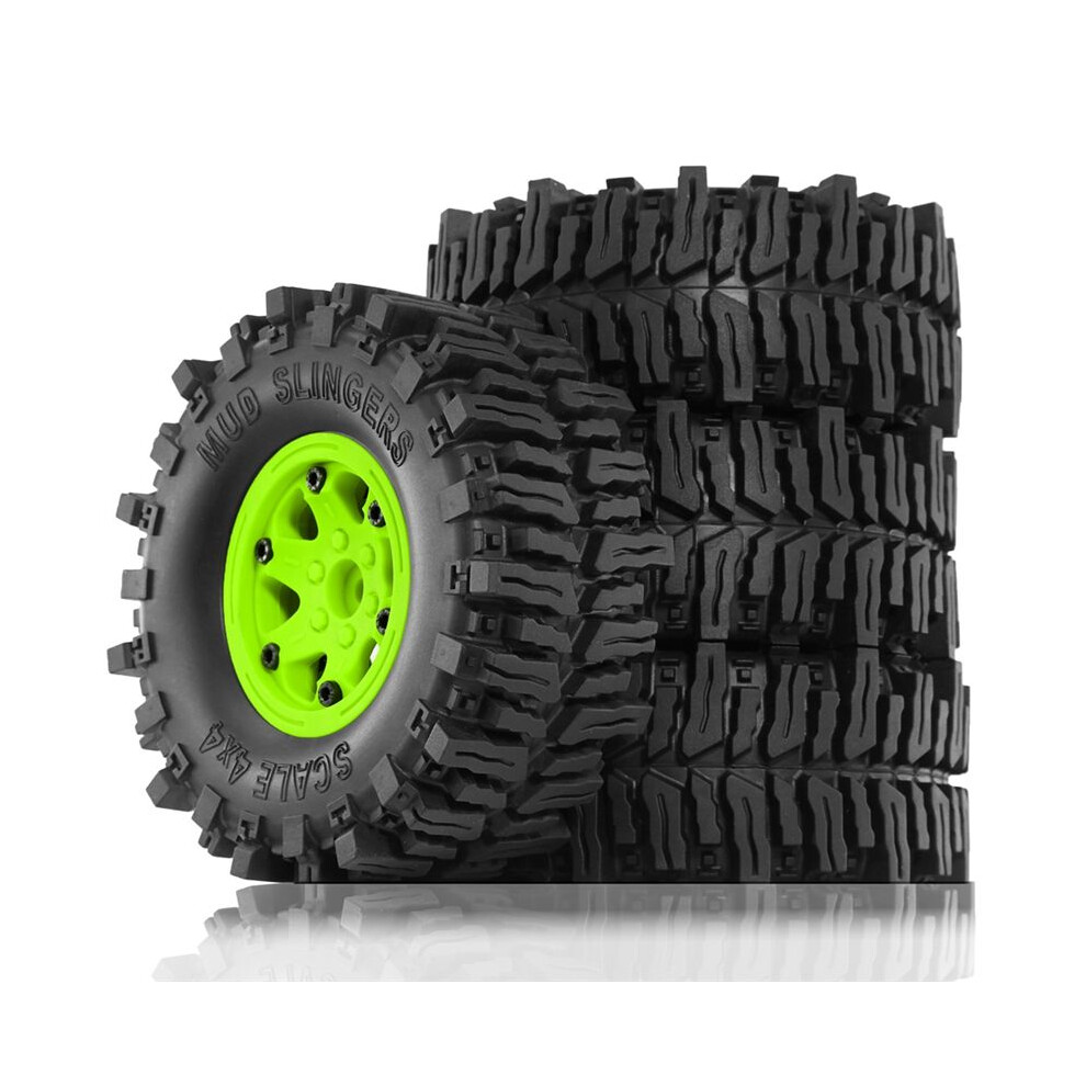 Tauoh 4Pcs 130Mm 2.2Inch Beadlock Wheel Rim Rubber Tire Set For 1/10 Rc Crawler Car Axial Scx10 Wraith Rr10 Capra Rbx10 Trx4,A