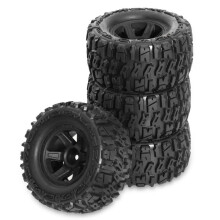 4pcs 90mm Rubber Tire Wheel Tyre for 1/14 1/16 1/18 RC Crawler Car Upgrade Parts Accessories Black