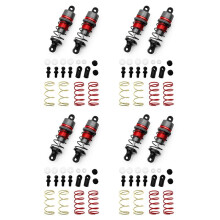 1/10 4 Paar Metalen Hydraulische Schokdempers RC Afstandsbediening Auto Platte Race-Driftauto (63 Mm) Rood