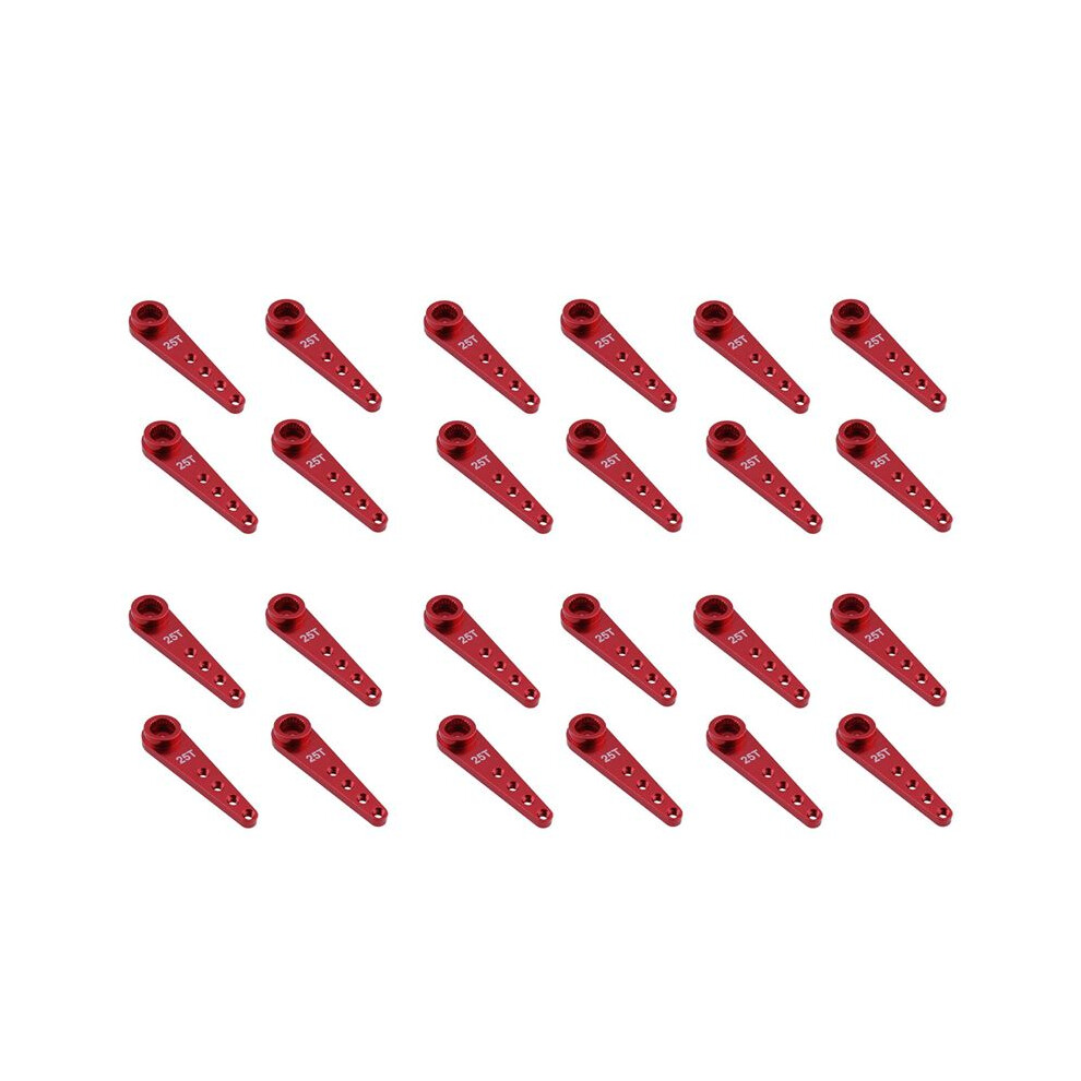 24Pcs 37Mm 25T Metal Extension Steering Servo Arm Horn For Rc Car Crawler Parts, Red 6034002990407