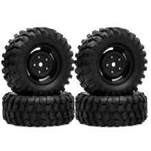 4pcs 95mm 1.9 Beadlock Wheel Rim Tire Set for 1/10 RC Crawler Car TRX4 RC4WD D90 Axial SCX10 II III Redcat MST