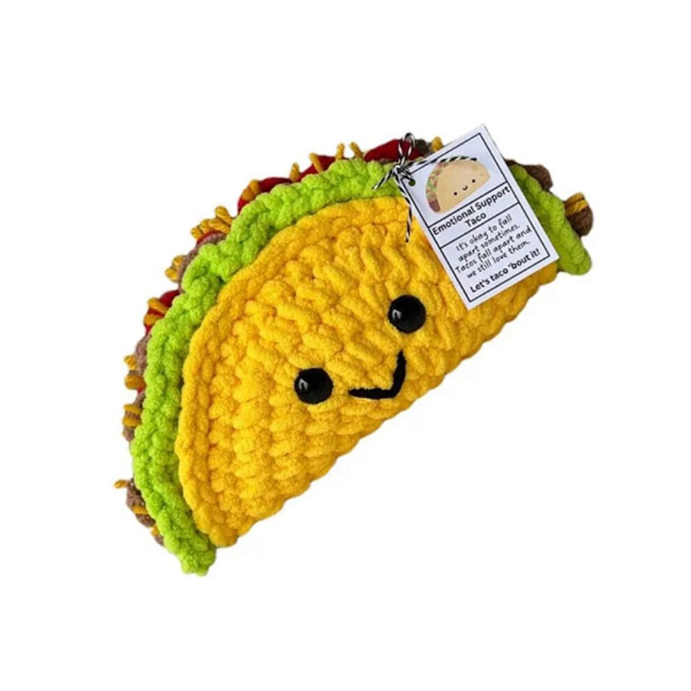 Crochet Doll Small Emotional Support Crochet Taco Cartoon Cute Crochet Doll Taco Plush Cheer Toy Knitted Doll 6031951739439