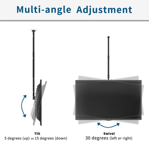 Heavy Duty Adjustable TV Ceiling Mount and Wall Bracket for 3265 Inch Flat Screen, Black 2