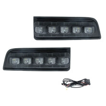 Front Bumper LED Daytime Running Lights Fog Lights for 4Runner 2010-2013 White/Amber Turn Signal Light