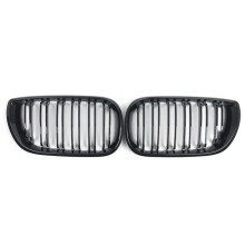 Gloss Black M4 Style Dual Front Kidney Grille for 3 Series E46 4-Door 2002-2005 51132158542 51132158543