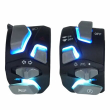 7/8 Tum 22 mm Universal Motorcykelstyre-Omkopplare Strålkastare Varning Vrid Blixt Ljus Signalhorn Startknapp med LED A