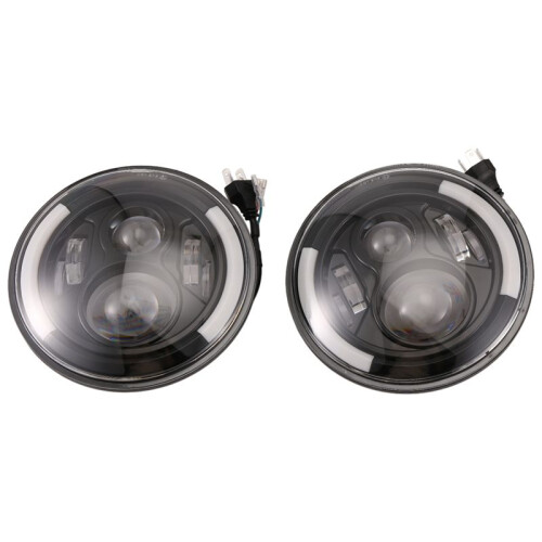 Farol LED de 7 Polegadas Redondo 200W Halo Angle Eyes DRL Lâmpada de Corrida para   JK LJ TJ CJ 1997-2018 2 Peças 1