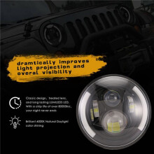 Farol LED de 7 Polegadas Redondo 200W Halo Angle Eyes DRL Lâmpada de Corrida para   JK LJ TJ CJ 1997-2018 2 Peças