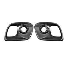 Real Carbon Fiber Car Front Grill Trim Fog Lamp Surround Cover for Abarth 2017+ Front Fog Lamp Bezel Trim