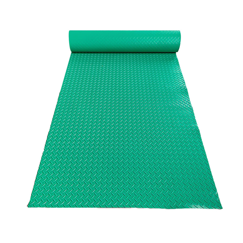 Garage Floor Mat 48'X79' Diamond Plate Pvc Roll, Nonslip Durable Green Flooring For Cars And Suvs 9169991173887