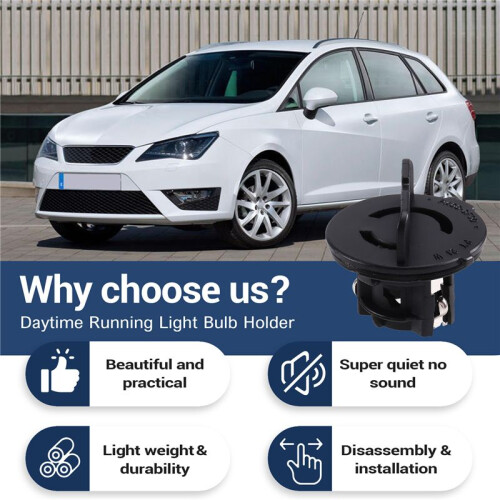 6J0941156A Daytime Running Light Bulb Holder Bulb Socket Indicator Bulb Holder Turn Bulb Socket for  Ibiza 2009-2012 2