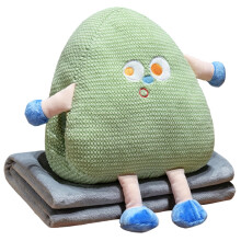 Plush Pillow with Blanket 3 in 1 Cartoon Triangular Design Hand Warmer for Office Nap and Home