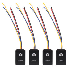 4pezzi 33X22mm Interruttore / Off Illuminato LED Blu 12V per Landcruiser Yaris Rav4 Nero
