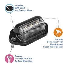 4X LED License Plate Light Waterproof License Plate Tail Light for Trailers, RV, Trucks, Boats