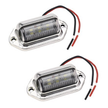 2X 12-24V 6 LED Number License Plate Light Boat Deck Walkway Step Lamp RV Trailer
