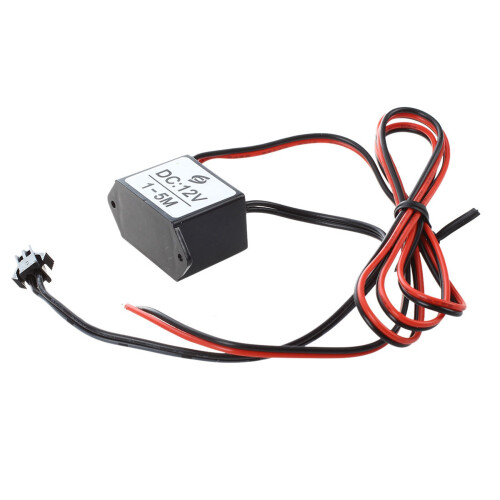 2X Red-Black Cable  12V EL Wire Neon Glow Strip Light Driver Unit Inverter 2