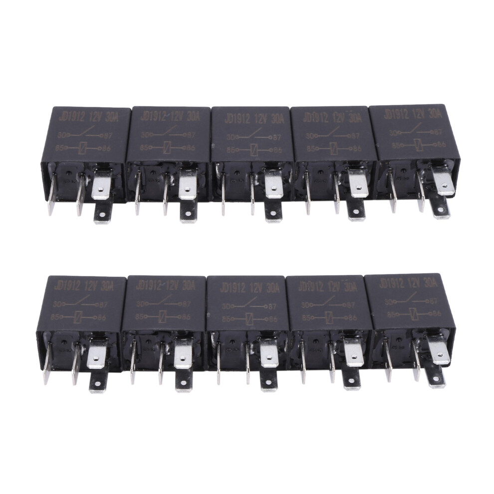 10 X 30A Amp 12V 4Pin Car Auto Relay Kit Spst For Fan Fuel Pump Horn Light 4713754500073
