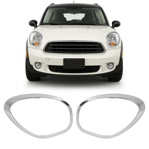 1 par de aro de acabamento de farol cromado esquerdo e direito para  Cooper Countryman Paceman 2011-2016 1