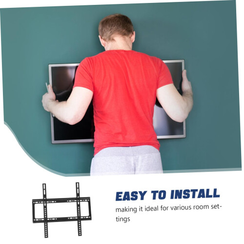 TV Wall Mount Bracket Secure Slim Profile for LED LCD Flat Screen, Easy Install for Bedroom and Hotel 2