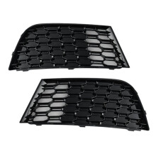 1 Pair Fog Lamp Frame Front Bumper Honeycomb Grid Fog Lamp Grille Cover for A3 8V Sline S- S3 RS3 2017-2020
