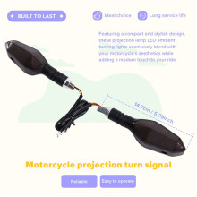 1Pair Motorcycle LED Turn Signal Lights Flashing Light Projection Lamp LED Ambient Turning Lights