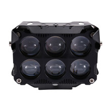 Motorcycle 6 Lens Spotlight Working Fog Lights Projector Headlight Additional Electric Driving Spot Lamp