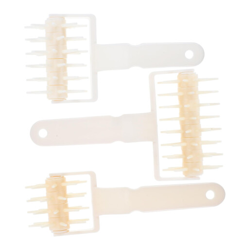 3pcs Pastry Dough Docker with Blister Prevention Spikes, Handheld Pizza Dough Roller for Baking